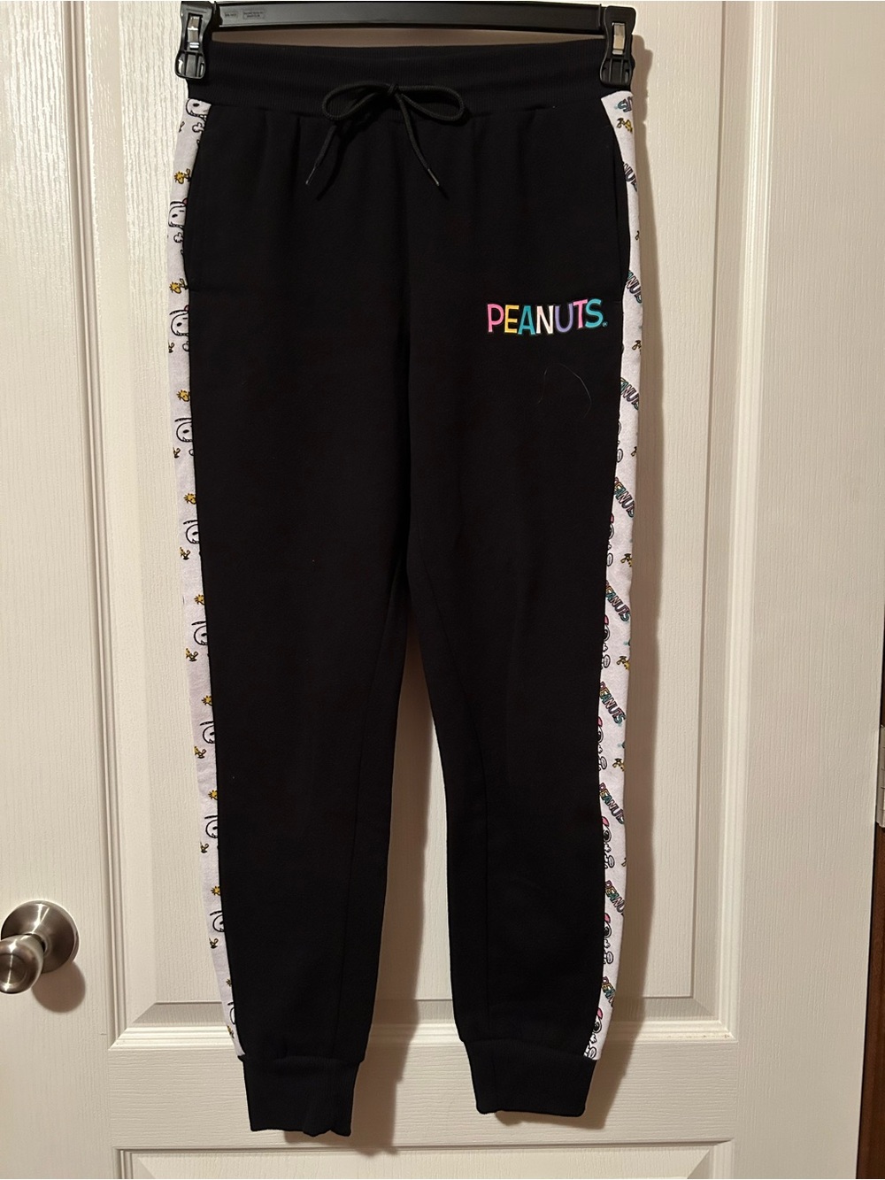 Peanuts Black Joggers with Colorful Logo